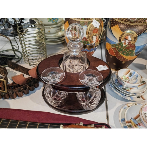 517 - Royal Doulton Decanter And 2 Glasses In  Stand