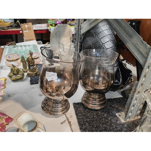 521 - 2 Bell Shaped Vases/Candle Holders