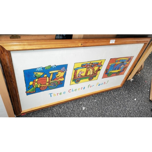 526 - Large Framed Winnie The Pooh Print