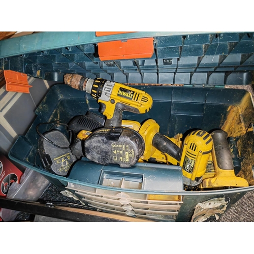 175 - Box Of Dewalt Tools Plus Tool Box Spares Or Repair