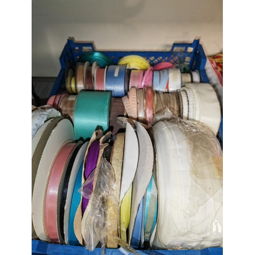 191 - Tray Of Ribbons Single Satins Plus Others