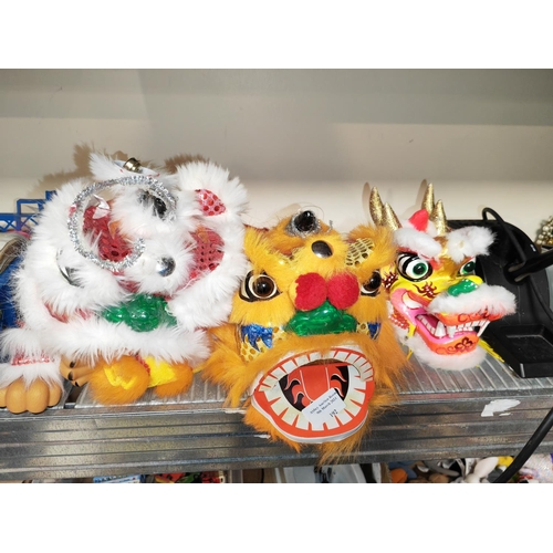 192 - 3 Small Oriental Dragon Puppets