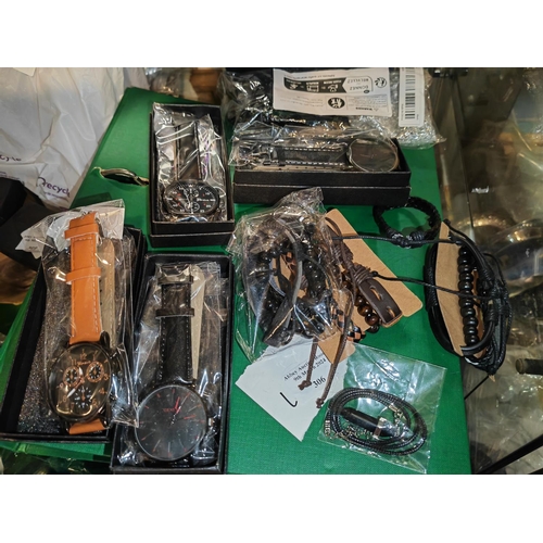 301 - 5 Unused Watches Plus A Small Selection Of Costume Jewellery