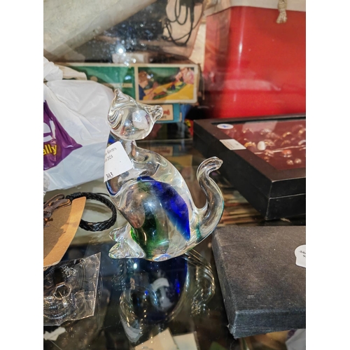 302 - Murano Glass Cat Ornament