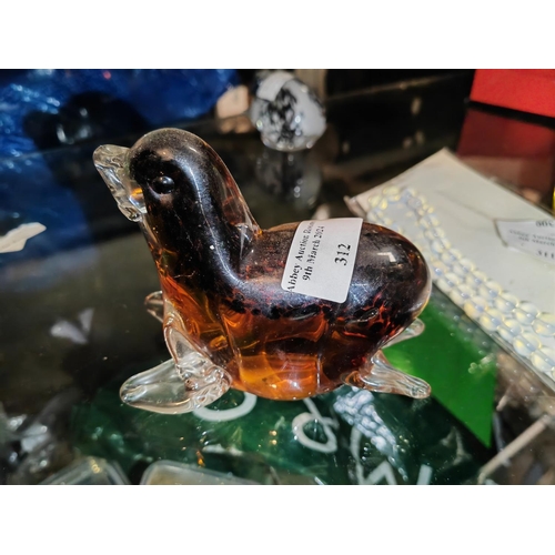 312 - Murano Glass Sealion Ornament
