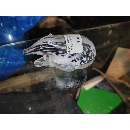 316 - Murano Glass Badger Ornament