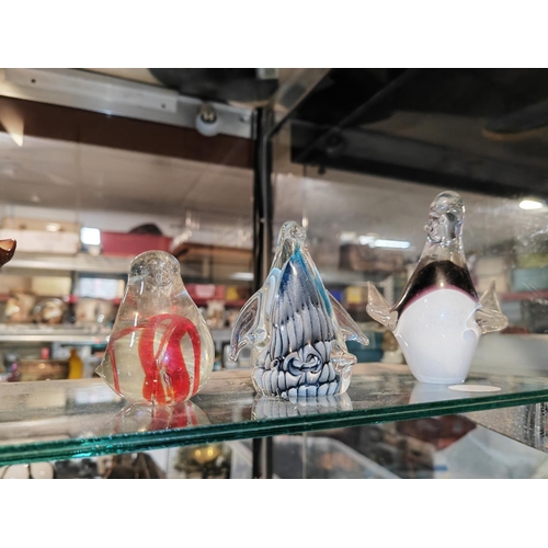 317 - 3 Glass Bird Ornament One A/F