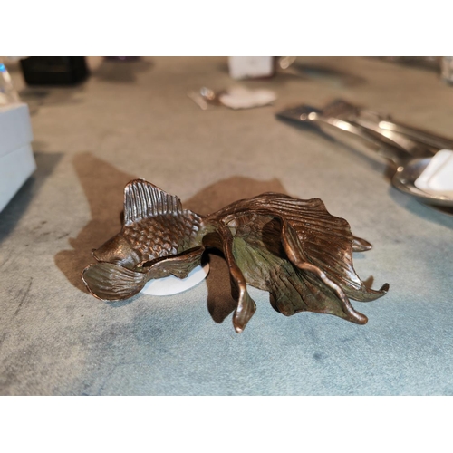 319 - Bronze Goldfish, With Stamp To Base