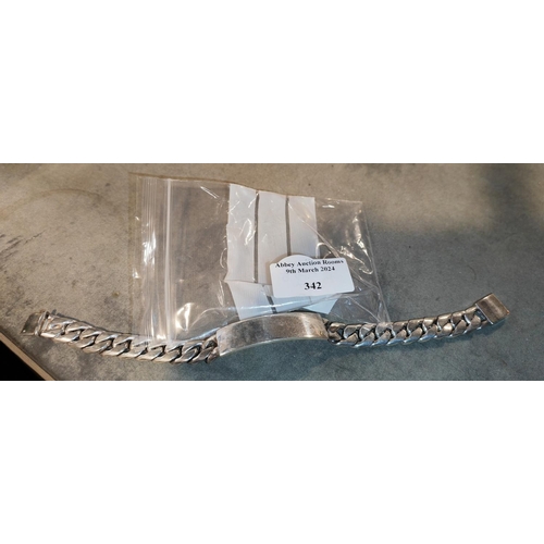 342 - Heavy Silver Id Bracelet Weights 67.6Gms