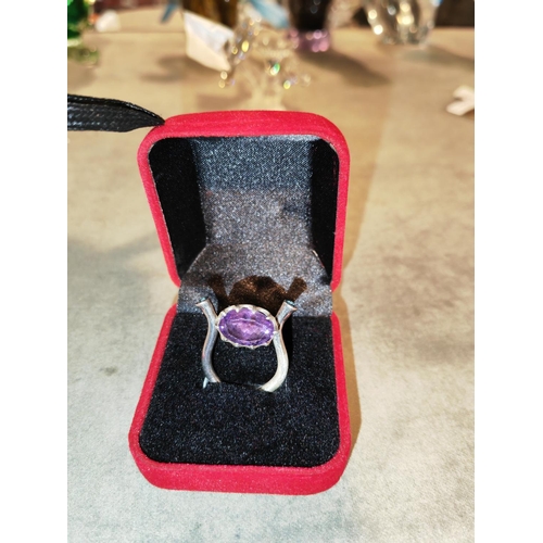 345 - Silver Ring With Swivel Stone