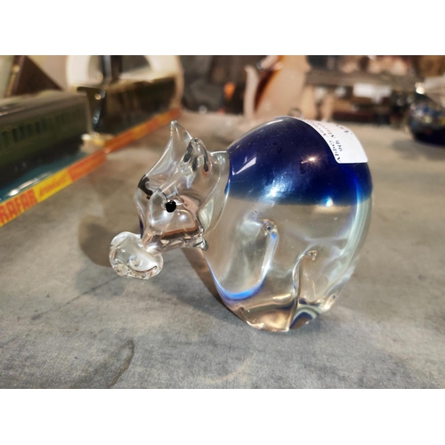 358 - Murano Glass Hippo Figurine