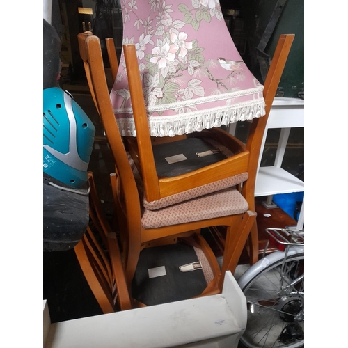 45 - 4 Teak Upholstered Chairs