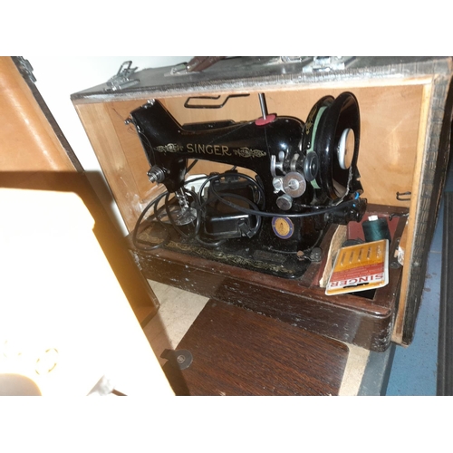 81 - Singer Sewing Machine In Case