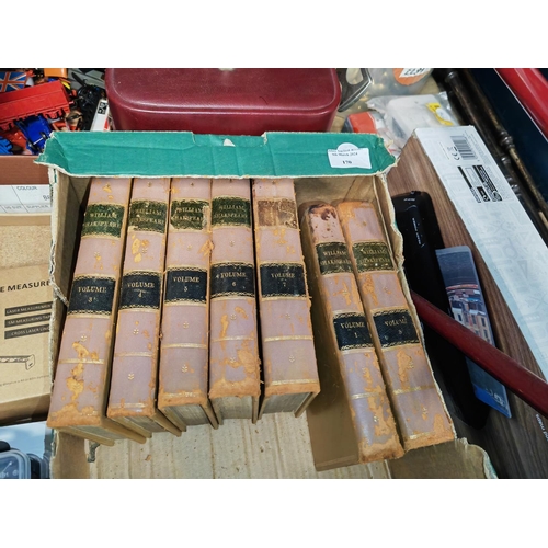 170 - Plays Of Shakespeare In 8 Vols, 7 Books Only Vol 2 Missing, 1791  With Engravings, Full Leather, Ann... 