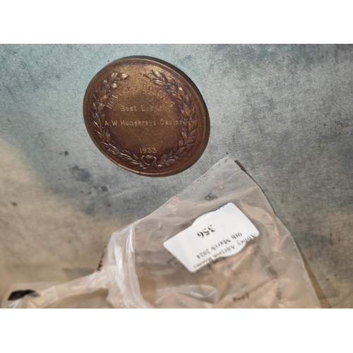 356 - Bronze Boxing Medal 1933