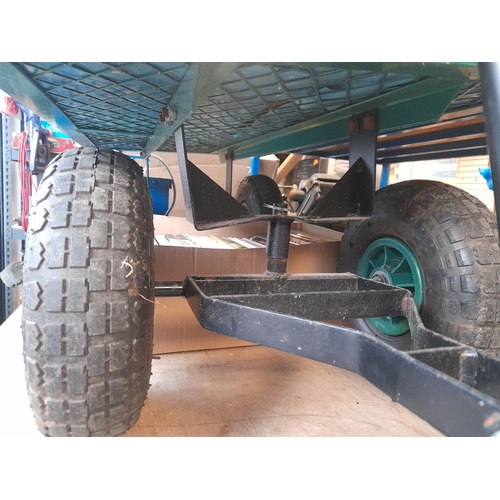 98 - Draper 4 Wheel 150Kilo Garden Barrow, Plate At Bottom Needs Straightening