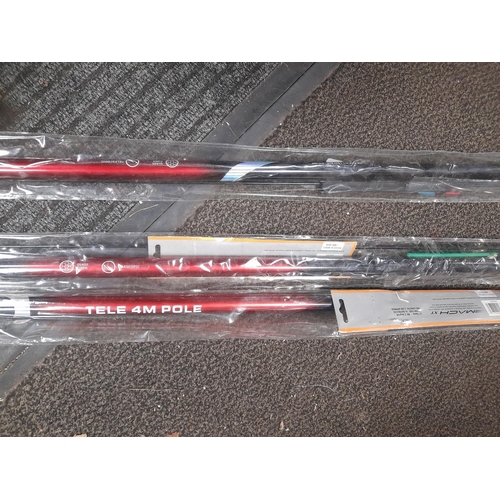 25 - 3 Shakespeare Telescopic Fishing Poles With A Packet Of Floats Each