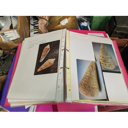 136 - Selection Of Folders Of Ephemera On Shells And Some Books On Shells