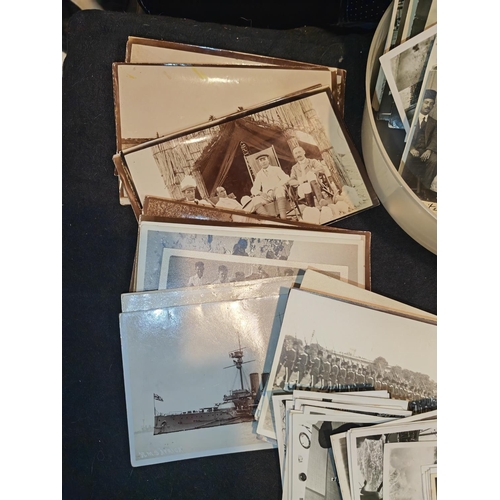 270 - Tub Of Postcards And Old Photo'S Of India Etc Some Military