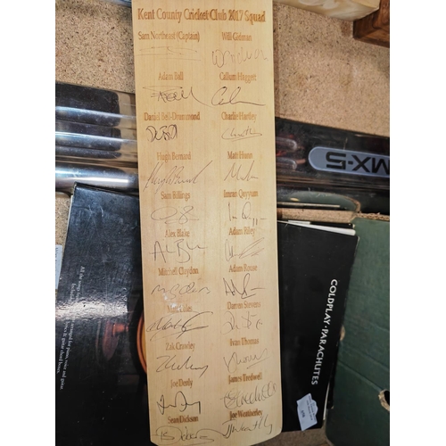 647 - Cricket Bat Signed By The Kent Cricket Team 2017