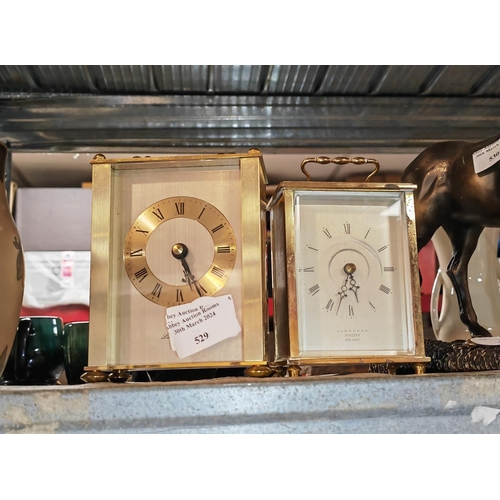 529 - 2 Brass Carriage Clock