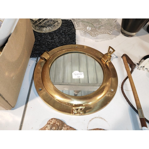 541 - Brass Port Hole Mirror