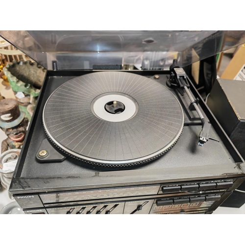 503 - Phillips Stereo With Record Player And Speakers