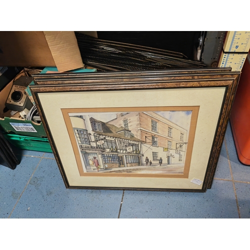 714 - 3 Framed Prints Of Pub Scenes