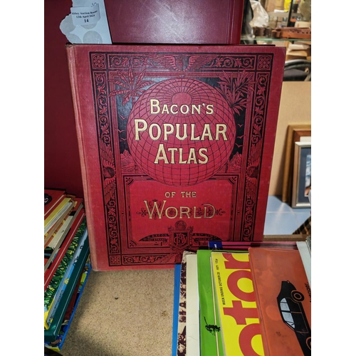 14 - Large Bacon'S Poplar Atlas Of  The World Book With Maps Dated 1910