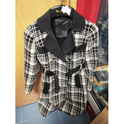 18 - Black Chequered Ladies Coat