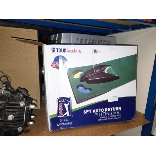 27 - Tour Academy 6ft Auto Return Putting Mat In Box