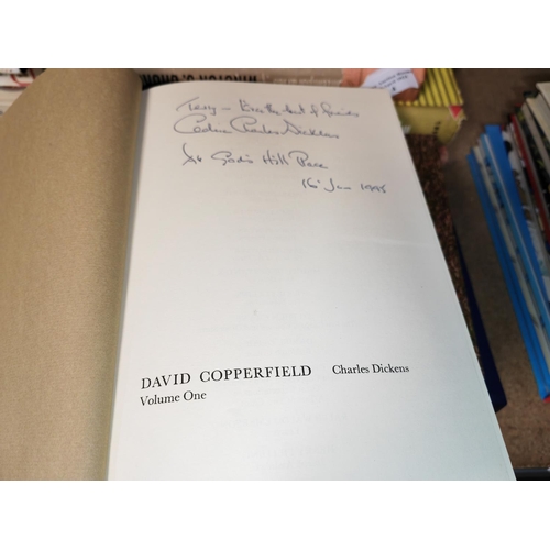 2 - David Copperfield 2 Vols - Signed By Cedric Charles Dickens Great Grandson Of Charles Dickens