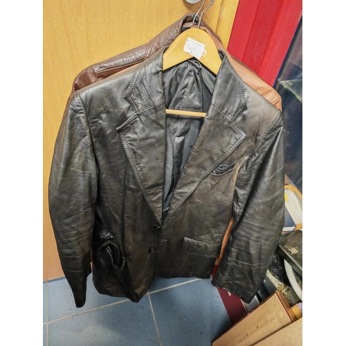 17 - 3 Leather Jacket, 2 Brown One Black