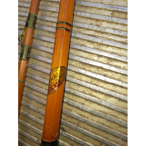 Vintage Alcocks Split Cane 2 Piece Fishing Rod