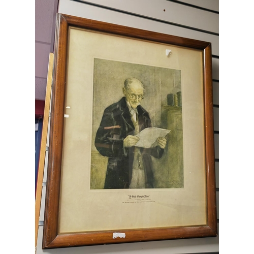 120 - Large Framed Print Of A Judge Called A Quid Hanging Plea + Long Thin Framed Print Called Dock Brief ... 