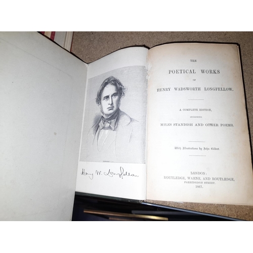 14 - Book Called Longfellow Poetical Works Signed Dated 1861