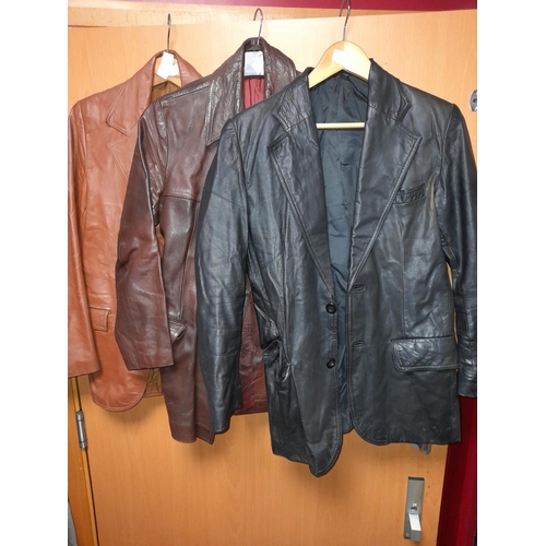 17 - 3 Leather Jacket, 2 Brown One Black