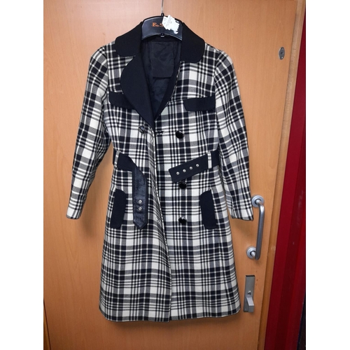 18 - Black Chequered Ladies Coat