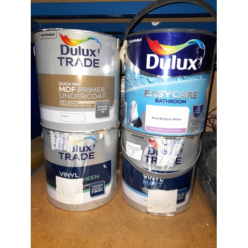 22 - 4 Tins Of Dulux Paint Various Colours