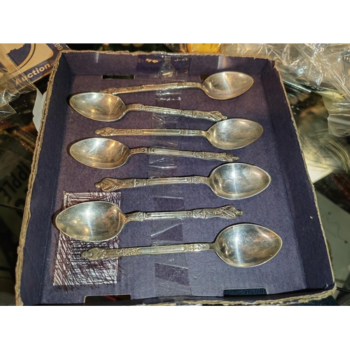 309 - Antique Set Of Silver Plated Aphosal Spoons