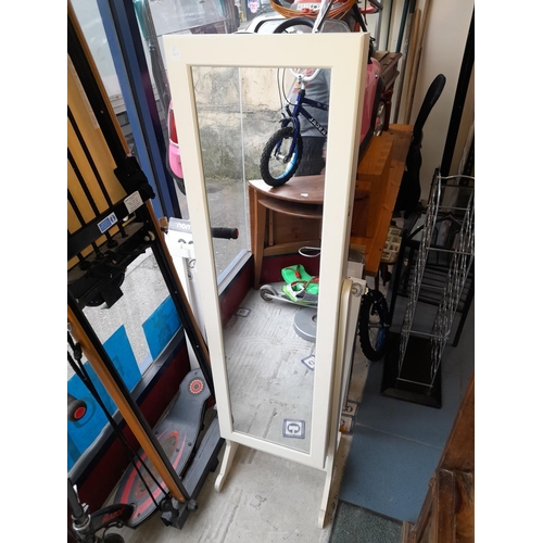 47 - Freestanding Cheval Mirror With Storage Cupboard