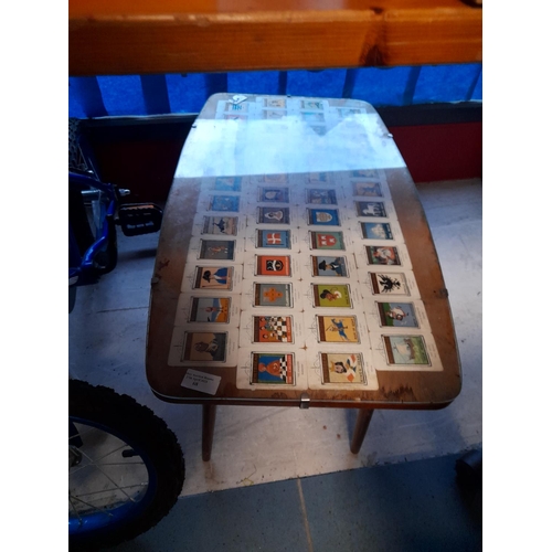 68 - Small Coffee Table With A Set Of Pub Inn Cards To Top