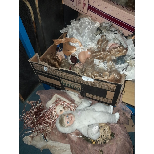 97 - Large Box Of Dolls Plus One Boxed