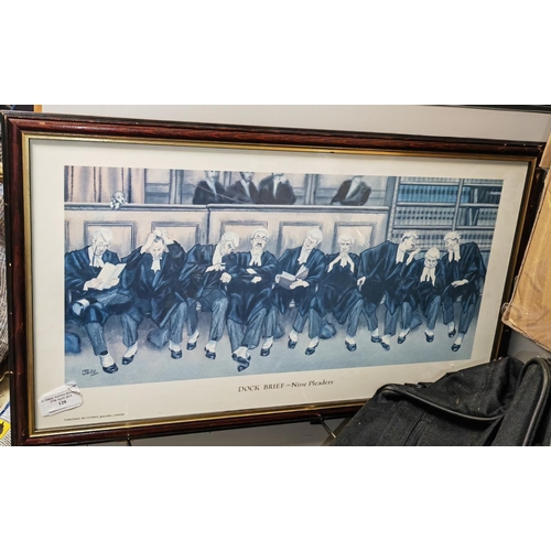 120 - Large Framed Print Of A Judge Called A Quid Hanging Plea + Long Thin Framed Print Called Dock Brief ... 