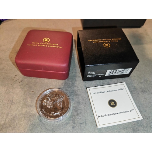 335 - 2011 Silver Canada Dollar In Box With Certificate