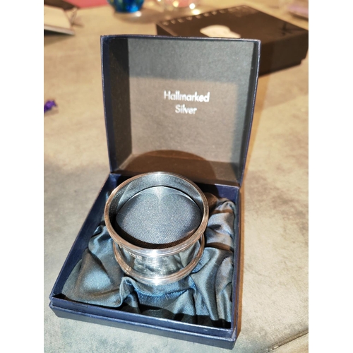 347 - Silver Napkin Ring Hallmarked In Box