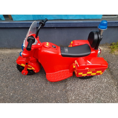 50 - Battery Operated Childs Fire Trike No Battery Untested