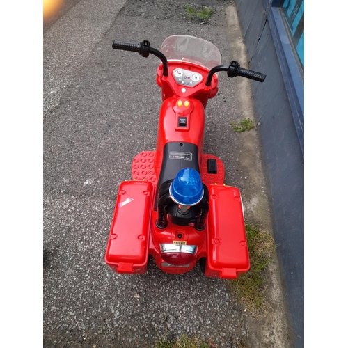 50 - Battery Operated Childs Fire Trike No Battery Untested