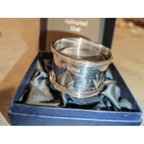 347 - Silver Napkin Ring Hallmarked In Box