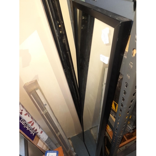 73 - Long Thin Black Framed Mirror